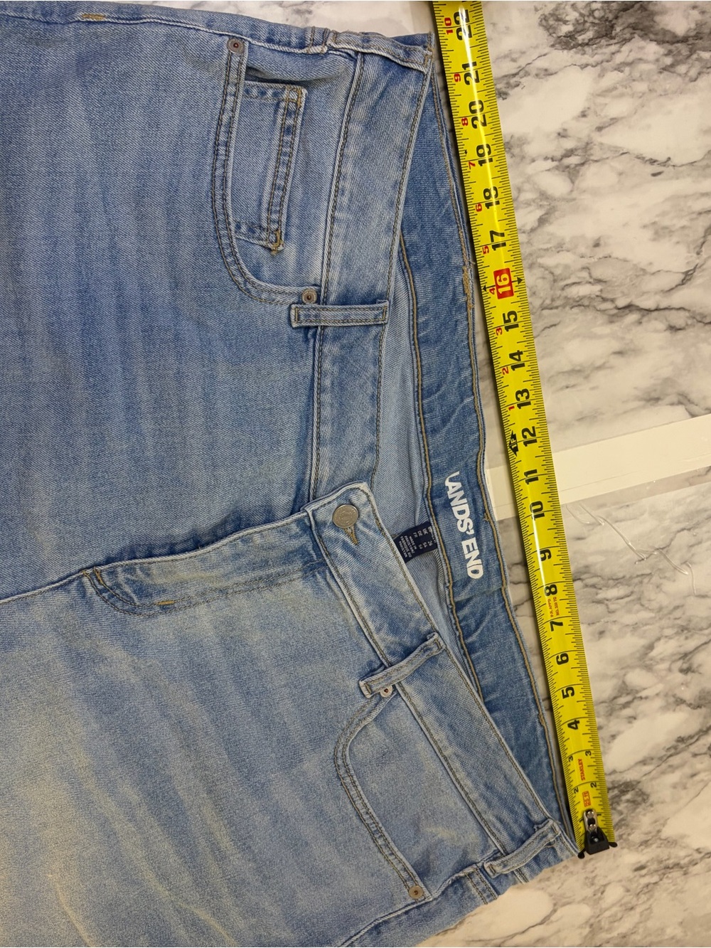 Lands' End Women's Plus Size Faded Light Blue Denim Shorts size 22W - Picture 4 of 5